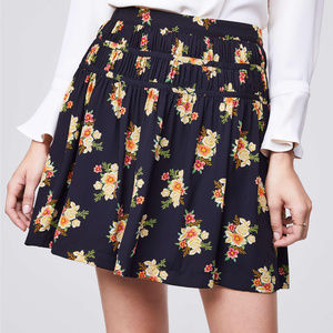 LOFT Floral Mini Skirt - Black and Yellow